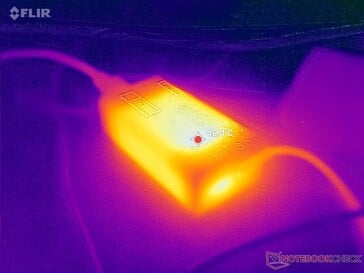 L'adaptateur CA atteint plus de 42 °C lorsque les charges sont élevées