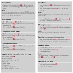 Instructions pour le réglage de certains paramètres via la molette (Image source : Leica Rumors)