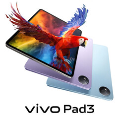 Vivo a créé le Pad3 dans les coloris Cold Star Grey, Spring Tide Blue et Thin Purple avec une station d&#039;accueil pour clavier en option. (Source de l&#039;image : Vivo)