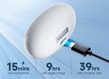 Le LolliClip d'Edifier peut fonctionner pendant toute une journée de travail avec une charge complète et peut se recharger rapidement en quinze minutes (source : Edifier)