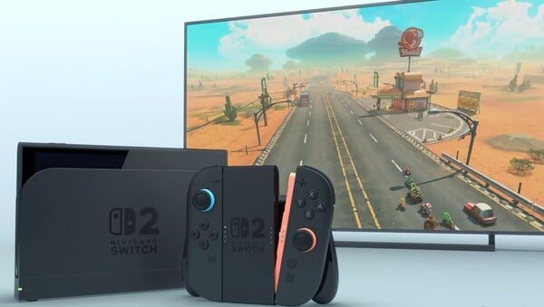 La Nintendo Switch 2 dispose d'une station d'accueil redessinée avec des coins plus arrondis. (Source de l'image : Nintendo)