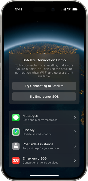 IOS 18 - Messagerie par satellite