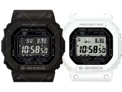 Les montres Casio GW-5000HS-1 noire et Casio GW-5000HS-7 blanche. (Image source : Great G-Shock World - upscaled with AI) 