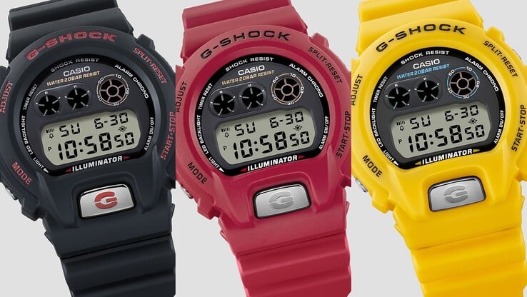 De gauche à droite, Casio DW-6900TR-1, DW-6900TR-4 et DW-6900TR-9. (Source de l'image : Casio)