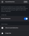 La prochaine fonction de détection sonore du détecteur de fumée Philips Hue Secure. (Source de l'image : Philips Hue)