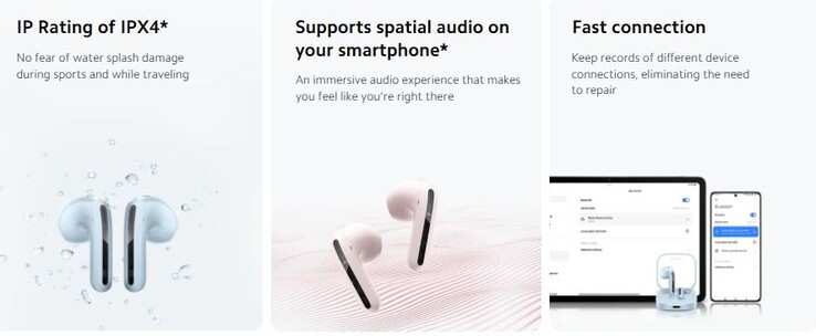 La certification IPX4 est disponible, l'audio spatiale est annoncée (Image source : Xiaomi)