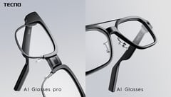 Les Tecno AI Glasses et Tecno AI Glasses Pro sont des lunettes intelligentes dotées de fonctions d&#039;intelligence artificielle et de caméras intégrées. (Source de l&#039;image : Tecno)