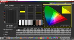 CalMAN ColorChecker (profil : sRGB, espace couleur cible : sRGB)