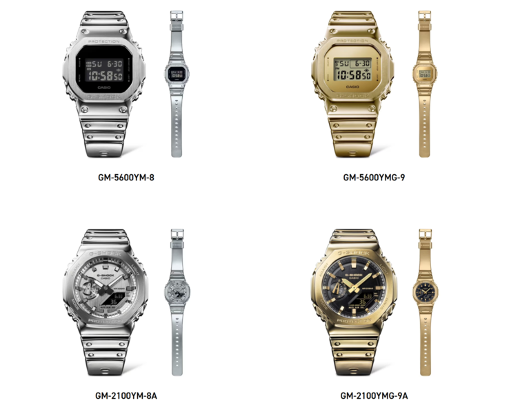 Les montres Casio G-Shock Fine Metallic ont été lancées au Royaume-Uni. (Source de l'image : Casio)