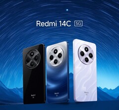 Le Redmi 14C 5G est disponible dans les coloris Starlight Blue, Stardust Purple et Stargaze Black (Image source : Xiaomi)