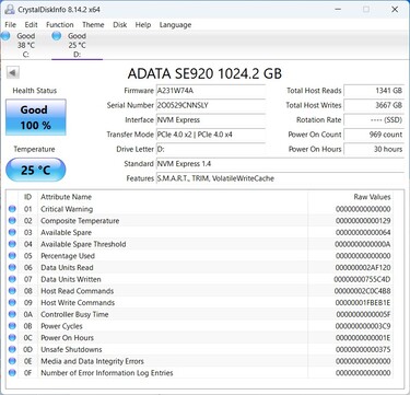 L'ADATA SE920 fonctionne avec PCIe 4.0 x2