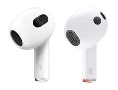 Gauche : Apple AirPods (3rd gen) | Droite : Samsung Galaxy Buds 3 (Source de l'image : Apple, Samsung)