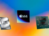 Le Apple M4 devance le Core Ultra 9 285K et le Ryzen 9 9950X dans le benchmark Geekbench 6 Single-Core. (Source des images : Apple, AMD, Intel, Unsplash, édité)