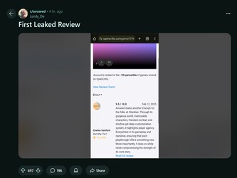 Avowed leaked review Reddit post (Image source : Avowed subreddit)