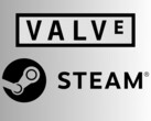 Logos Valve et Steam (Source de l'image : Valve Corporation, Domaine public, via Wikimedia Commons, DemonDays64, modification d'un fichier de Valve Corporation, Domaine public, via Wikimedia Commons)