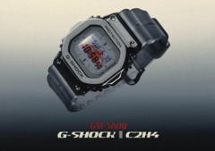 L&#039;édition Casio G-Shock GM-5600 &#039;Space Age&#039; est ornée d&#039;un graphique rouge représentant le Theme Building de l&#039;aéroport international de Los Angeles. (Source de l&#039;image : C2H4)