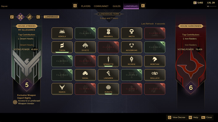 "Les activités que le Landsraad vous demande de faire deviendront plus variées au fur et à mesure que nous étoffons le monde avec plus de contenu et d'activités." - Joel Bylos (Image Source : Steam)