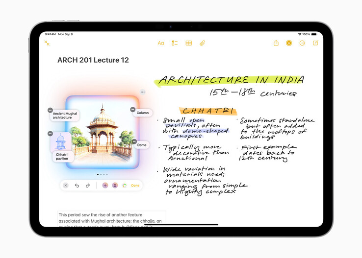 Avec Image Wand, les possesseurs d'iPad peuvent transformer un croquis en "image soignée" en l'encerclant. (Source de l'image : Apple)