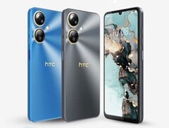 Le HTC Wildfire E5 Plus est disponible en bleu et en noir. (Source de l&#039;image : HTC)