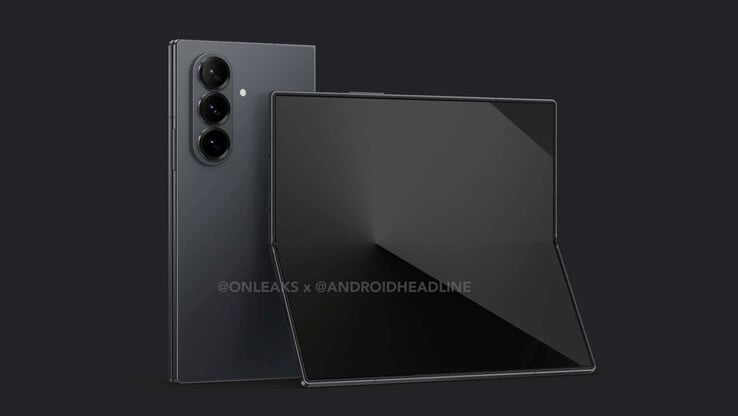 Un aperçu présumé du Galaxy Z Fold7 (Source : OnLeaks &amp; Android Headlines)