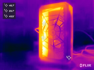 Minisforum AtomMan G7 PT pendant le test de stress (côté gauche)