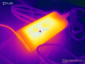 L'adaptateur CA peut atteindre plus de 46°C en cas d'utilisation intensive