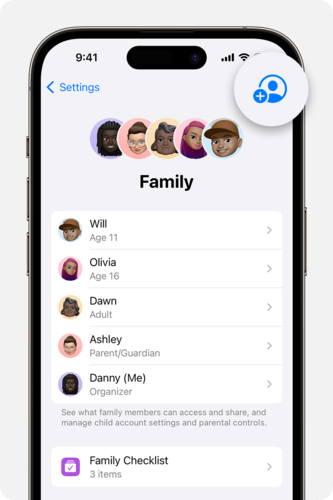 Des dispositifs étranges pour le partage familial (Source : Apple)