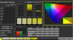 CalMAN : Saturation des couleurs (calibrée)