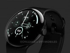 La Google Pixel Watch 3 n&#039;a quasiment pas changé de design, mais elle présente de nouvelles fonctionnalités. (Source de l&#039;image : @OnLeaks / 91mobiles)