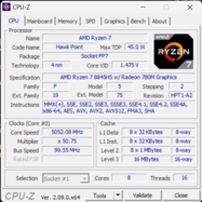 Page principale de CPU-Z