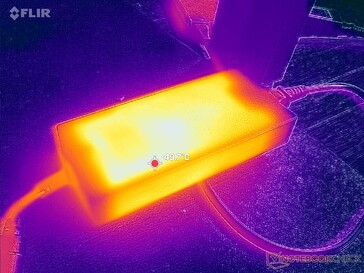 L'adaptateur CA atteint plus de 50°C lorsque les charges sont élevées