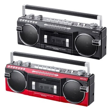 Le boombox multifonction de Sanwa est disponible en noir et en rouge (source : Sanwa Supply)