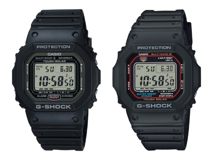 La montre Casio G-Shock GW5000U-1 (à gauche) et la montre GWM5610U-1 (à droite). (Source de l'image : Casio)