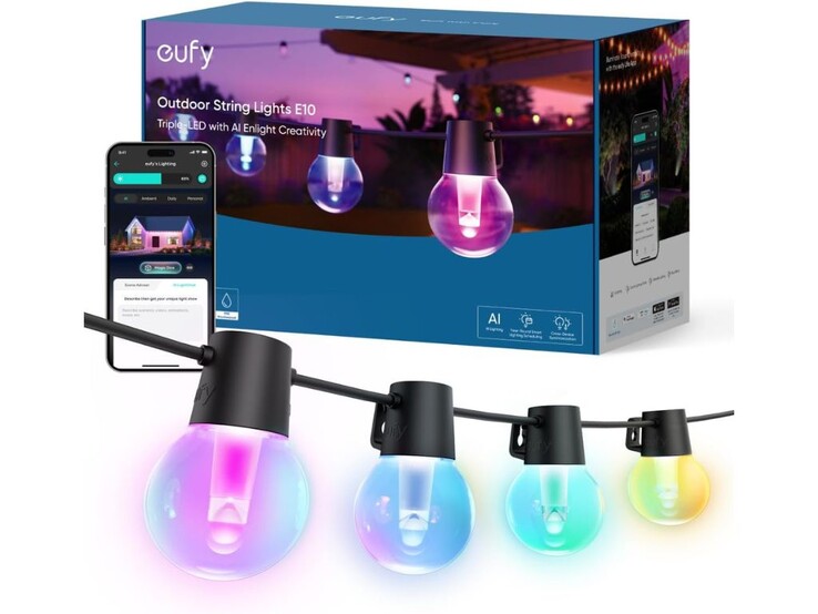 La fonction IA des ampoules Eufy E10 vous permet de saisir vos préférences en matière d'éclairage et génère différents thèmes d'éclairage. (Source de l'image : Eufy/Amazon)