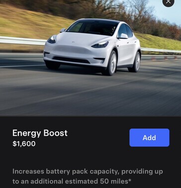 Offre d'augmentation de l'autonomie de la Model Y RWD de Tesla