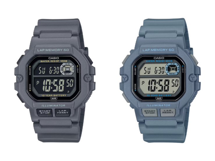 Le Casio WS1400H-8BV (à gauche) comparé au Casio WS1400H-2AV (à droite). (Source de l'image : Casio)