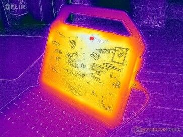 Les points chauds se situent vers la moitié supérieure de la tablette