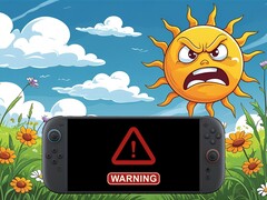 Nintendo Switch 2 présentée par temps chaud en extérieur (Image source : Nintendo of America with edits)