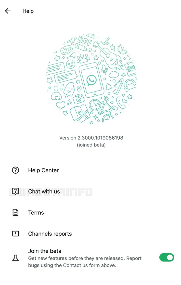 La version bêta du client web de WhatsApp révèle une nouvelle option "Chat avec nous". (Source de l'image : WABetaInfo)