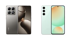 Le Xiaomi 14T Pro et le Samsung Galaxy S24 FE ont tous deux un cadre métallique et un dos en verre. (Source des images : Xiaomi et Samsung)