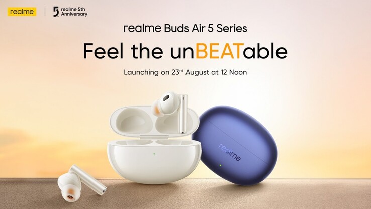 ...tout en annonçant la sortie de la série Air 5 en Inde. (Source : Realme CN, Realme IN)