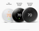 Nest Thermostat E, thermostats Nest Learning de 3e et 4e génération, côte à côte.  (Source de l'image : @MysteryLupin sur X)