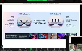 Des diapositives divulguées comparant les deux versions de la Quest 3 (Image source : @Lunayian)