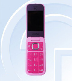 Le prochain téléphone à clapet de HMD Global ne devrait être disponible qu&#039;en un seul coloris &quot;Barbie Pink&quot;. (Source de l&#039;image : TENAA via GSMArena)