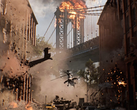 Une capture d'écran de la bande-annonce de Battlefield 6 montrant le pont de Manhattan à Brooklyn (source d'image : SteamDB)