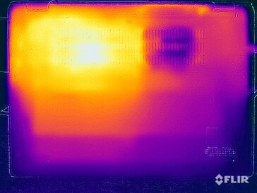 Températures de surface de l'essai sous contrainte (en bas)