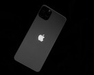 L'arrière d'un iPhone avec le logo Apple sur fond noir