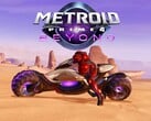 Bannière Metroid Prime 4 : Beyond montrant Samus Aran à vélo (Image source : Nintendo of America YouTube with edits)