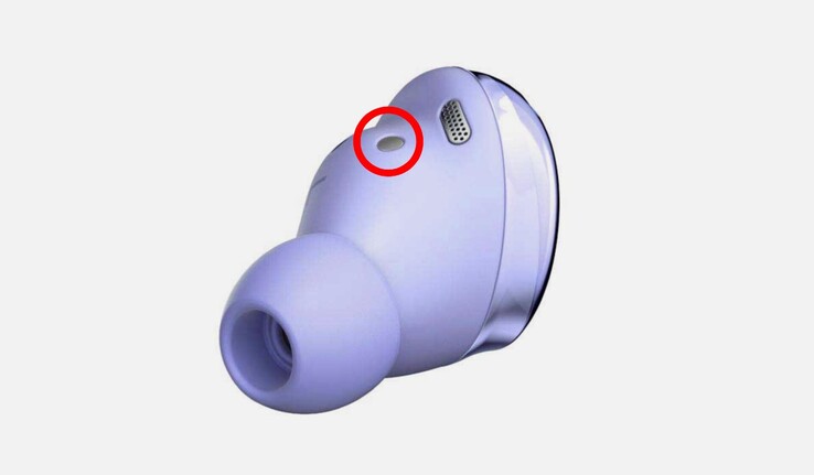 La broche de chargement en métal des Galaxy Buds Pro s'appuie sur la peau lorsqu'on les porte. (Source de l'image : Samsung