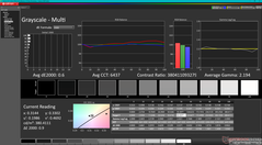 Niveaux de gris avant calibration (vs. P3)